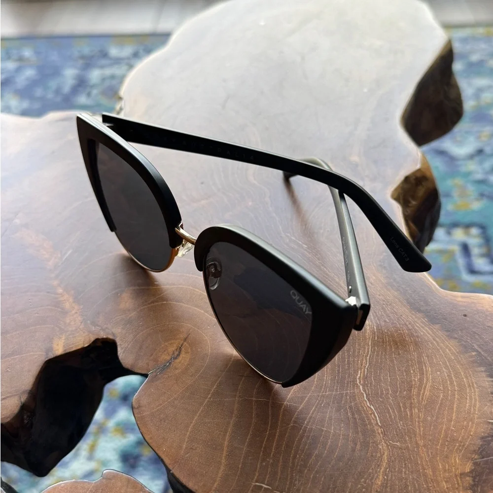 Quay Australia Matte Black Cat Eye Sunglasses - Picture 6 of 9